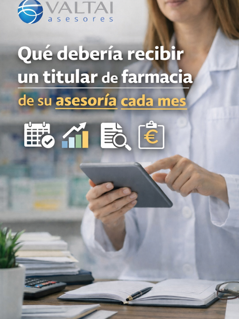 Qué debe recibir un titular de farmacia de su asesoría cada mes en contabilidad, fiscalidad y laboral