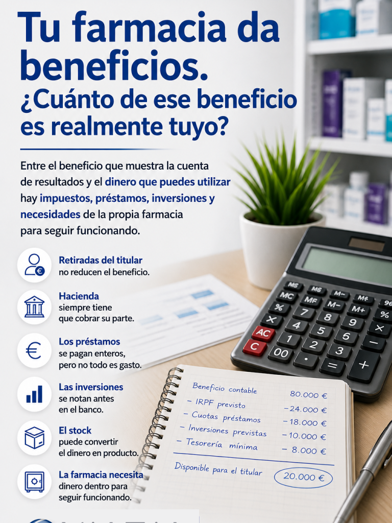 Beneficio de una farmacia y dinero realmente disponible para el titular