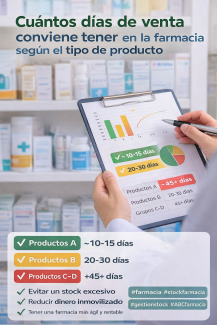 Cuántos días de venta conviene tener en la farmacia según el tipo de producto